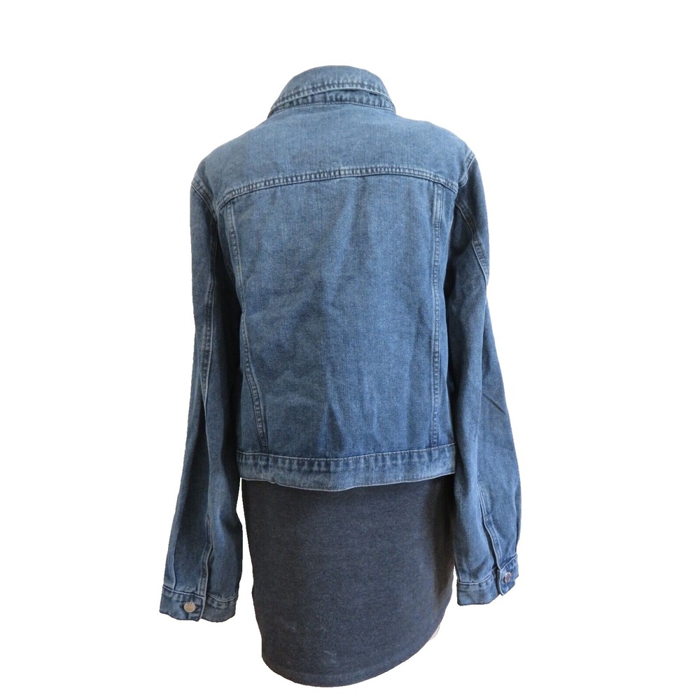 City Chic Rylee Denim Jacket Size L Blue Gray Wash Button Front New - Picture 9 of 13